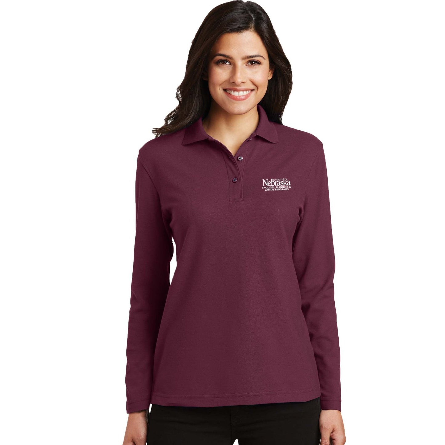 Port Authority Ladies Silk Touch Long Sleeve Polo
