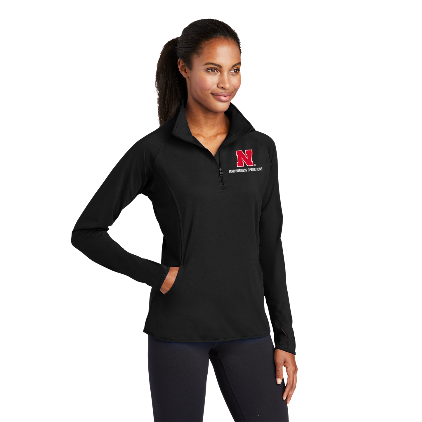 Sports-Tek®  Ladies Sports Wick Stretch 1/4 Zip Pullover Sweatshirt