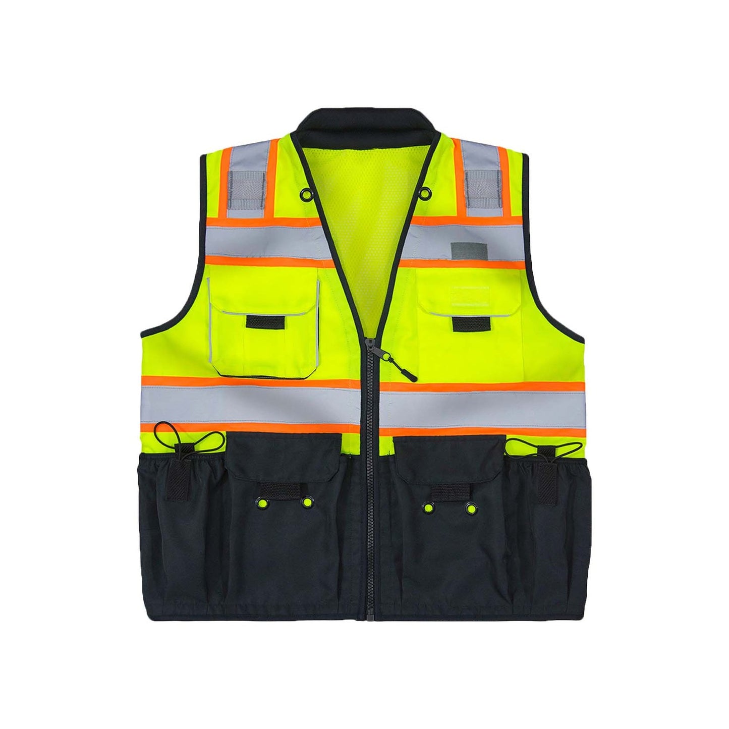 ANSI Class 2 Deluxe Black Bottom Surveyors Vest